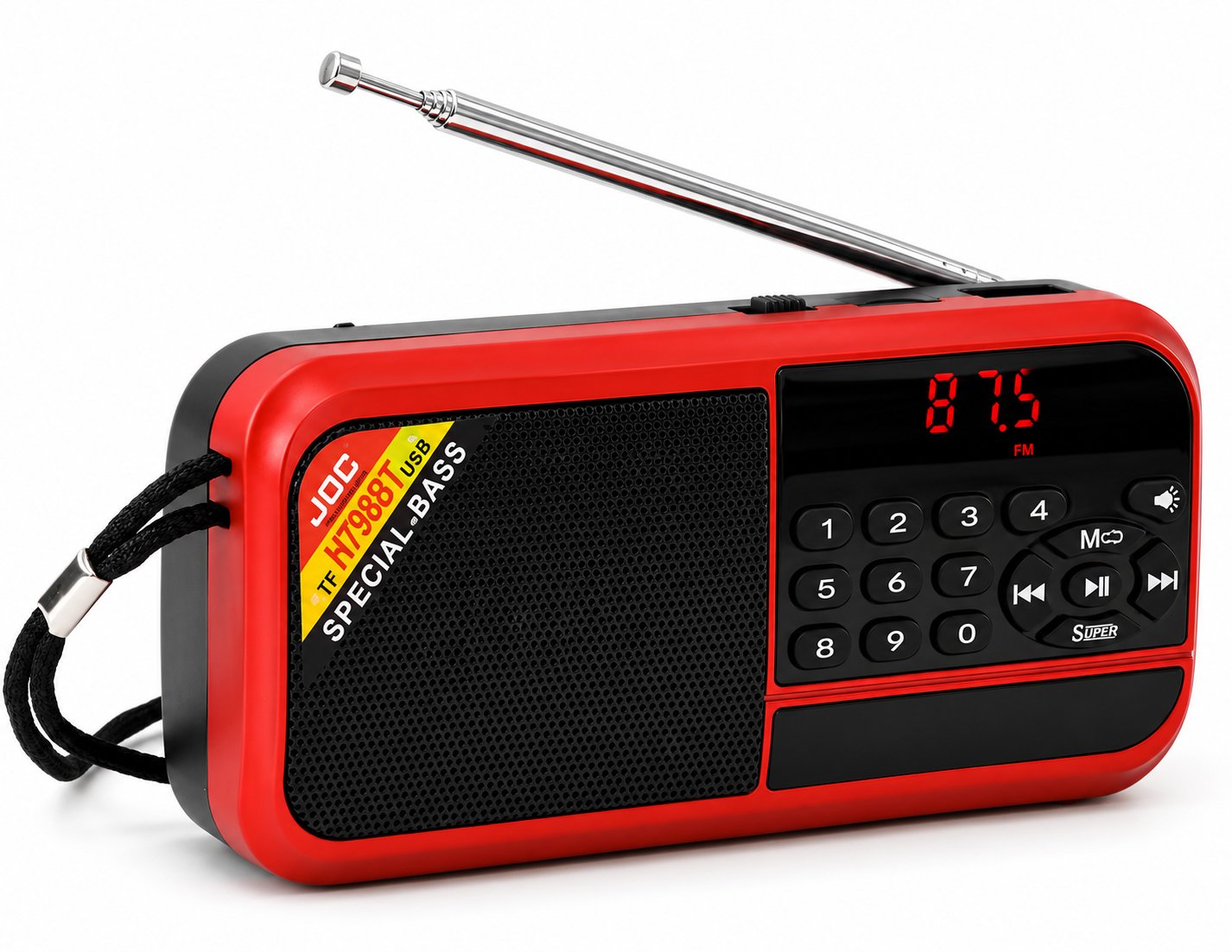 1 راديو جوك الرقمي المحمول H798BT بلوتوث – تشغيل MP3، يدعم الذاكرة والفلاش، بطارية قابلة للشحن (جهاز الراديو فقط) | RoxyStore