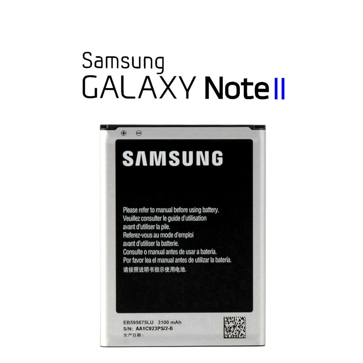 2 Battery for Samsung GALAXY NOTE 2 GT-N7100/N7102/N7105/SCH-i605/N719/SGH-i317/T889/SPH-L900 (EB595675LU/EB595675LA) (3100 mAh) | RoxyStore