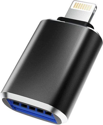 كابل لايتنينج ذكر الى USB 3.0 انثى او تي جي [معتمد من ابل] محول مزامنة بيانات باينيكا لاجهزة ايفون ايباد ايبود يدعم قارئ بطاقات الكاميرا والماوس والكيبورد والموزعات وتوصيل قرص يو - اسود