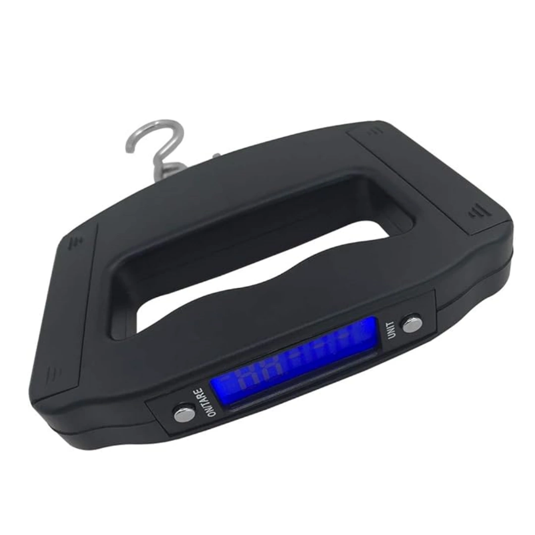 AC_SX679_05 Portable electronic luggage scale with LCD display, weighs up to 50 kg and 10 grams, by Afunta, Black, | RoxyStore