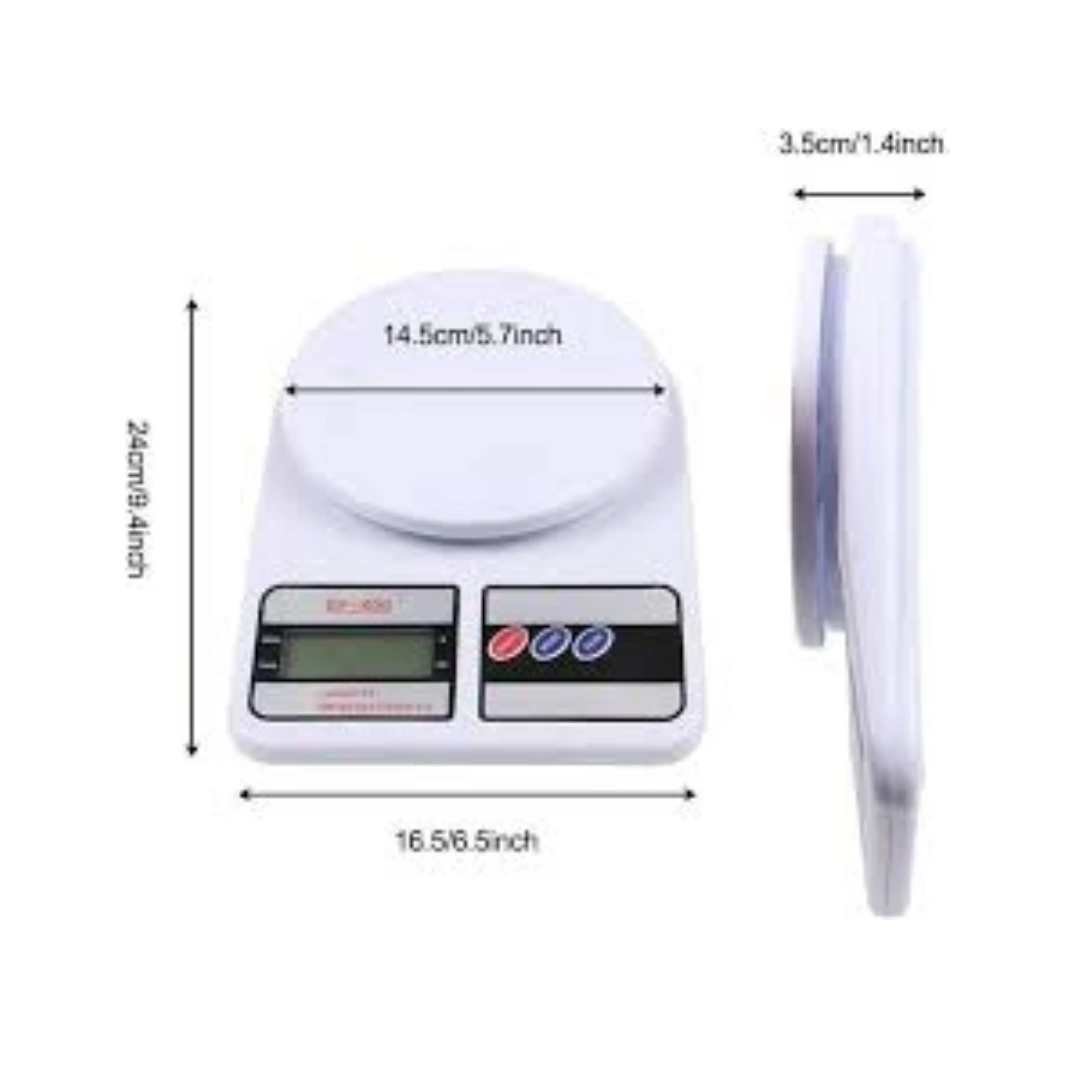 LCD_WHIET_03 High-Precision Digital Kitchen Scale 10kg Electronic Weight White Portable with LCD Display Home and Kitchen | RoxyStore