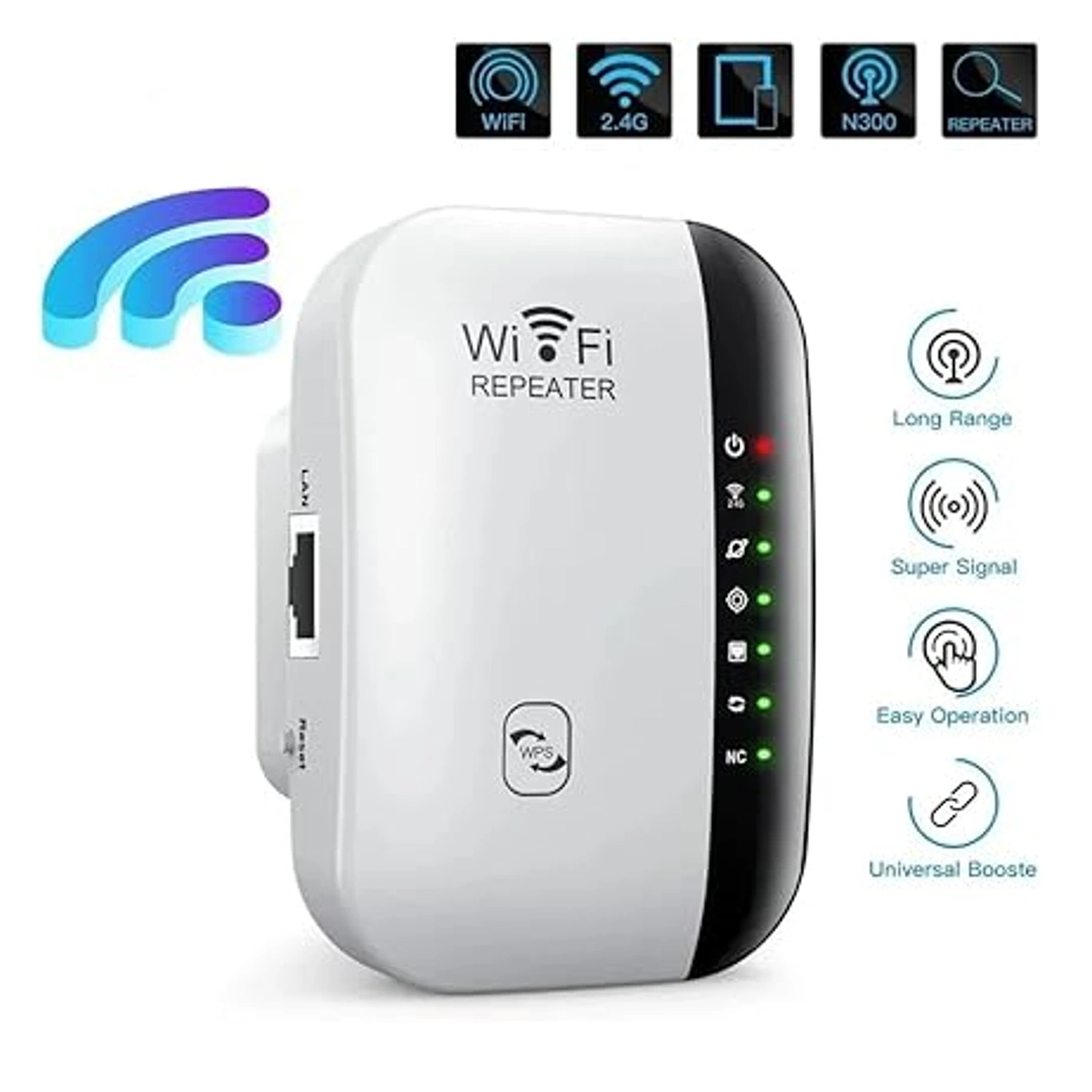 SN4235_03 مكرر واي فاي لاسلكي 300 ميجابت في الثانية، راوتر 2.4G، موسع نطاق واي فاي، مضخم اشارة واي فاي، محول بطاقة شبكة 802.11N للكمبيوتر (ابيض) | RoxyStore