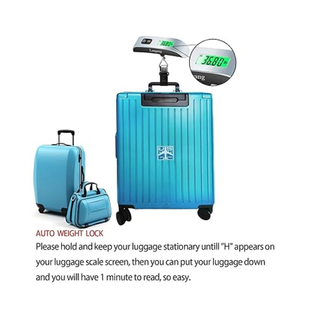 SX425_05 Luggage Digital Hanging Scale 50kg from Longang with Backlight for Travel, Rubber Coating Handle and Battery Included, Silver | RoxyStore