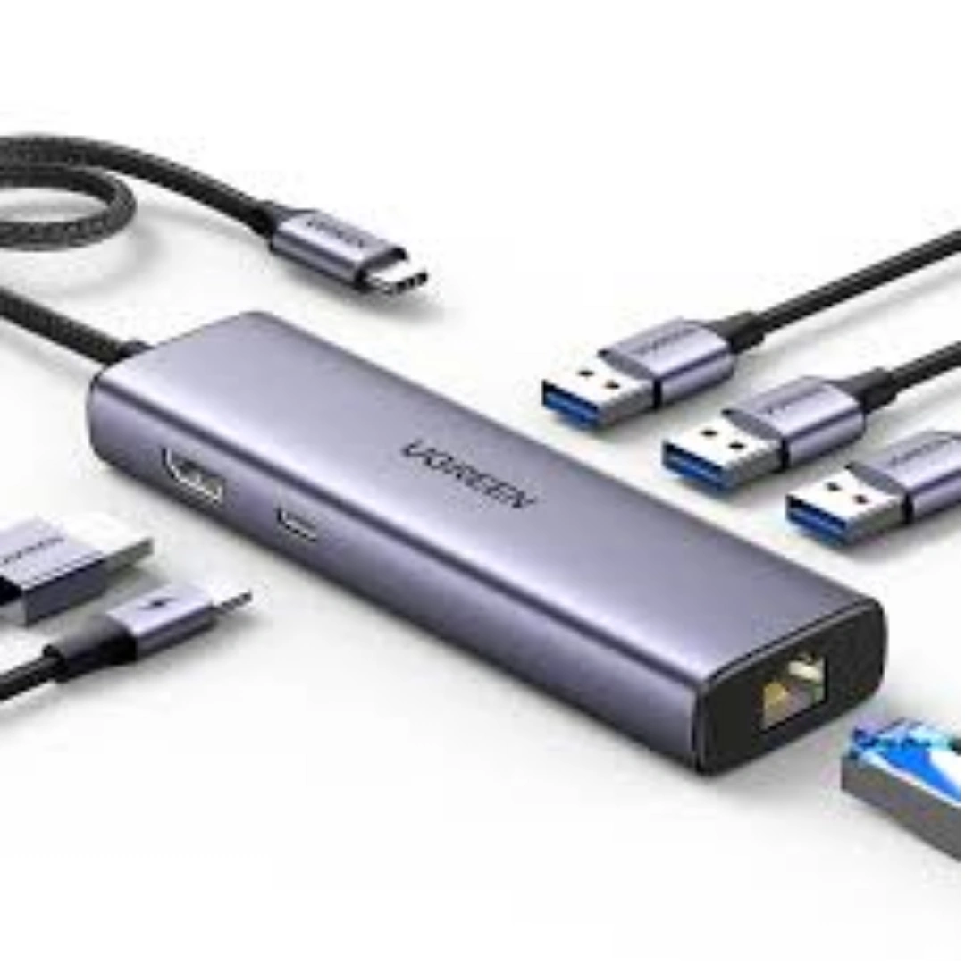 UGREEN_6_1_01 يوجرين أونو يو إس بي سي هاب 4K60Hz PD100W 10Gbps محول موزع USB3.2 لأجهزة الكمبيوتر المحمولة ماك بوك برو آير محطة إرساء موسع (6 في 1 (1×HDMI 3×USB 1×PD)) | RoxyStore