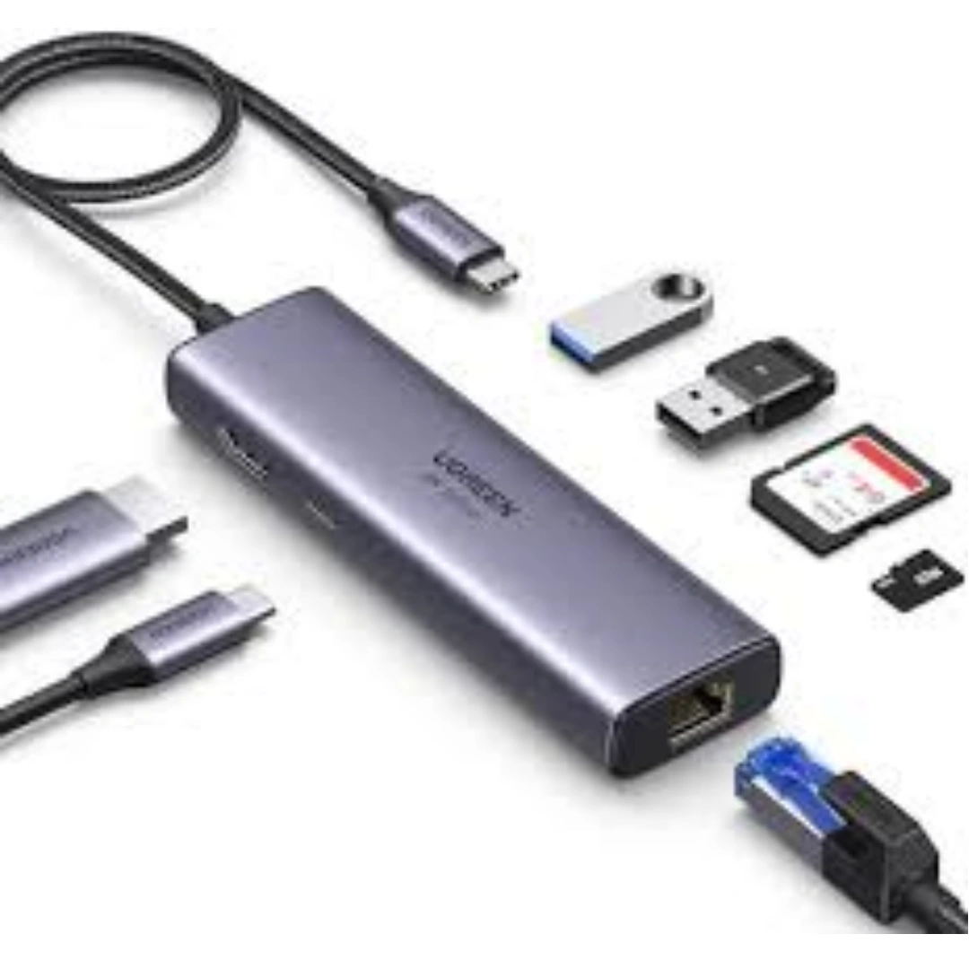 UGREEN_6_1_02 يوجرين أونو يو إس بي سي هاب 4K60Hz PD100W 10Gbps محول موزع USB3.2 لأجهزة الكمبيوتر المحمولة ماك بوك برو آير محطة إرساء موسع (6 في 1 (1×HDMI 3×USB 1×PD)) | RoxyStore
