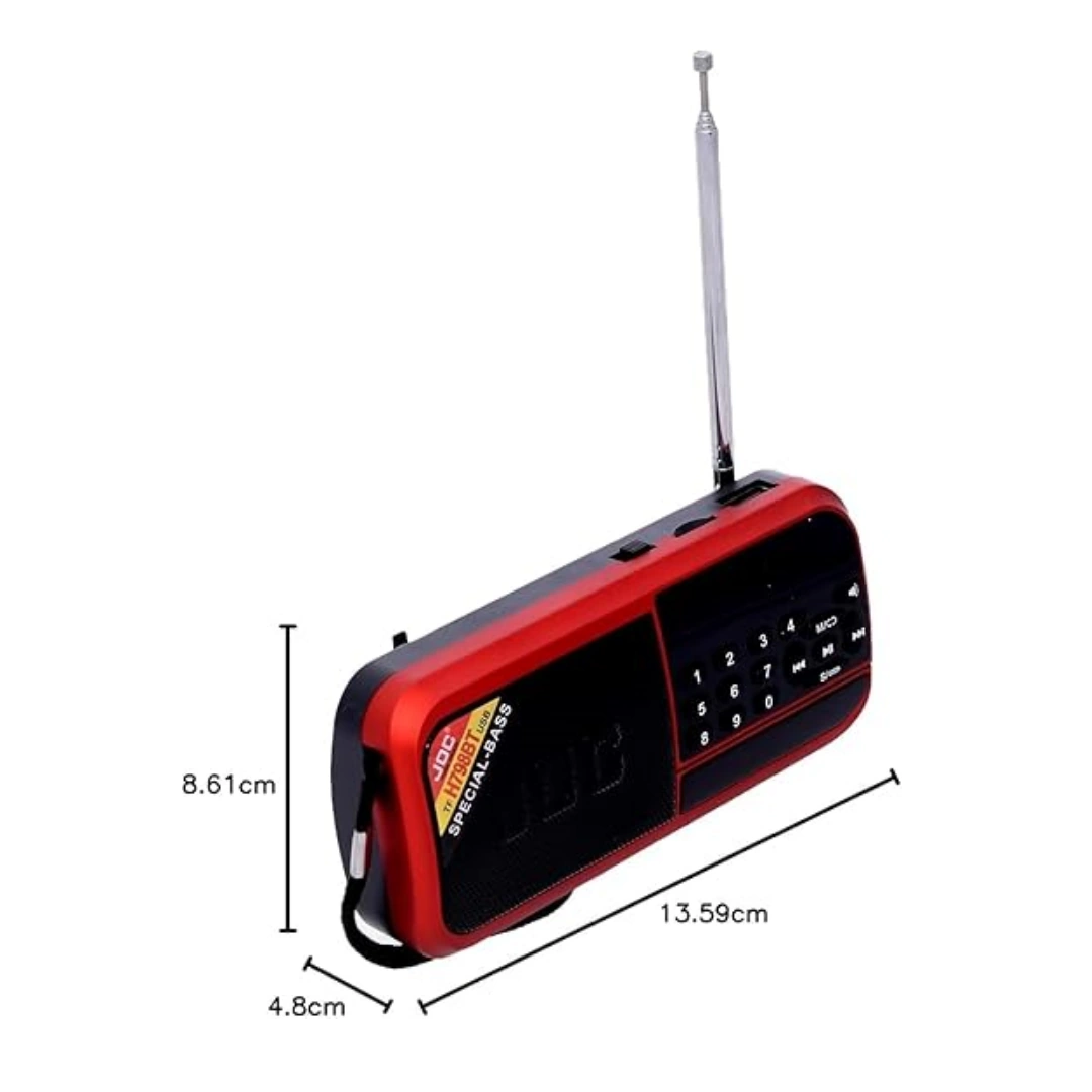 h098_9999_03 راديو جوك الرقمي المحمول H798BT بلوتوث – تشغيل MP3، يدعم الذاكرة والفلاش، بطارية قابلة للشحن | RoxyStore