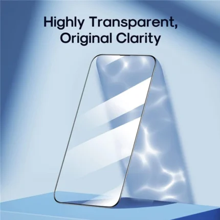 2.5D Curved Tempered Glass Screen Protector with Steel Strip Night Series for iPhone 14 Pro Max - Transparent Color Joyroom JR H04 Tempered Glass Simple Case