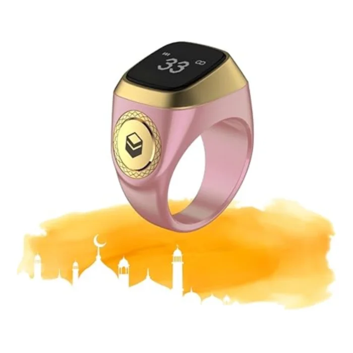 خاتم تسبيح سمارت للأذكار من ايكيبلا، لون وردي فاتح، مقاس 18 ملم، موديل E0118PI | RoxyStore