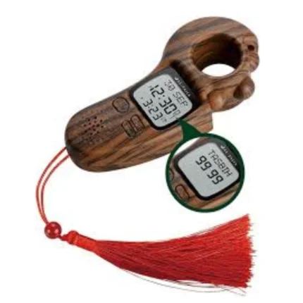 Digital Prayer Counter Ring (Luxury Tasbih Ring with Adhan Sound 9335, Wooden)