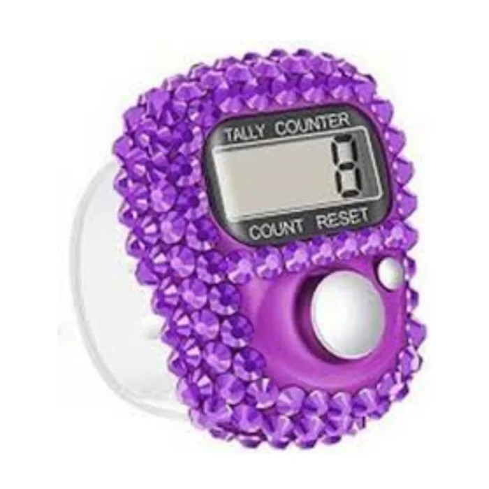 Digital Prayer Counter Ring (Simple Rhinestone Prayer Ring 1011, Purple) | RoxyStore