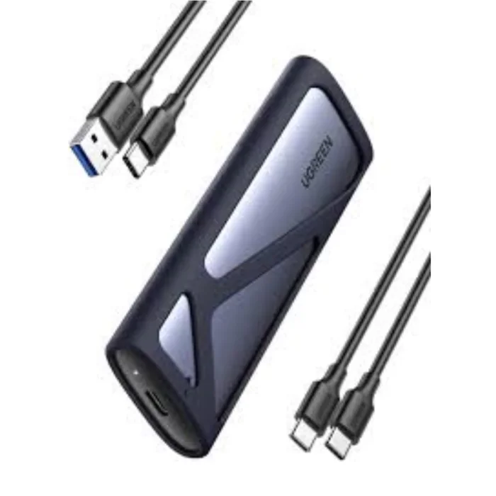 حافظة M.2 ساتا SSD بمنفذ USB 3.2 الجيل الثاني 10 جيجا في الثانية من يوجرين من الألومنيوم مع وسادة تبريد لذاكرة مستديمة وساتا لمفتاح M/ M+B في 2280/2242/2230/2260، متوافق مع 970 ايفو بلس و760P وغيرها | RoxyStore