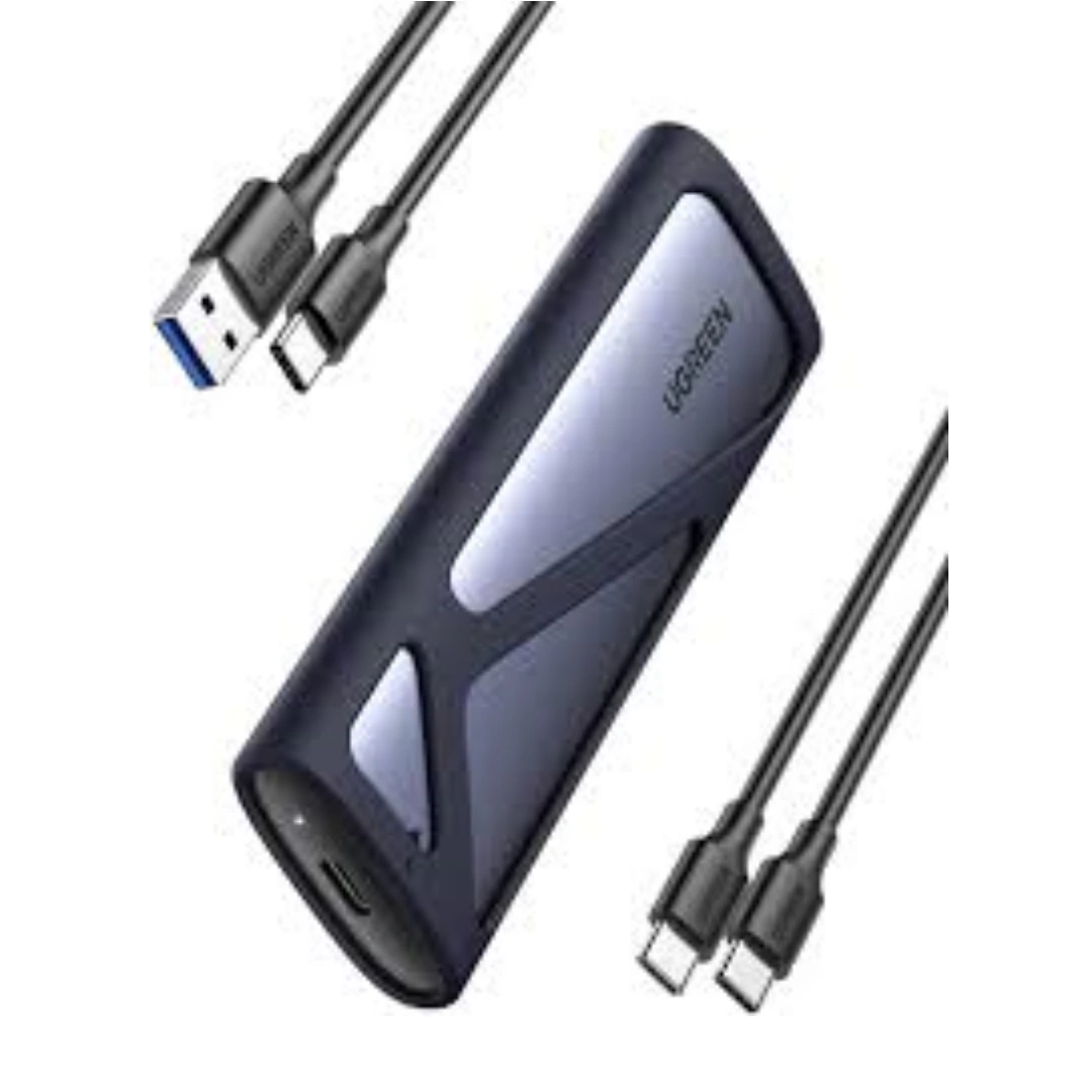 يوجرين_ssd_01 حافظة M.2 ساتا SSD بمنفذ USB 3.2 الجيل الثاني 10 جيجا في الثانية من يوجرين من الألومنيوم مع وسادة تبريد لذاكرة مستديمة وساتا لمفتاح M/ M+B في 2280/2242/2230/2260، متوافق مع 970 ايفو بلس و760P وغيرها | RoxyStore