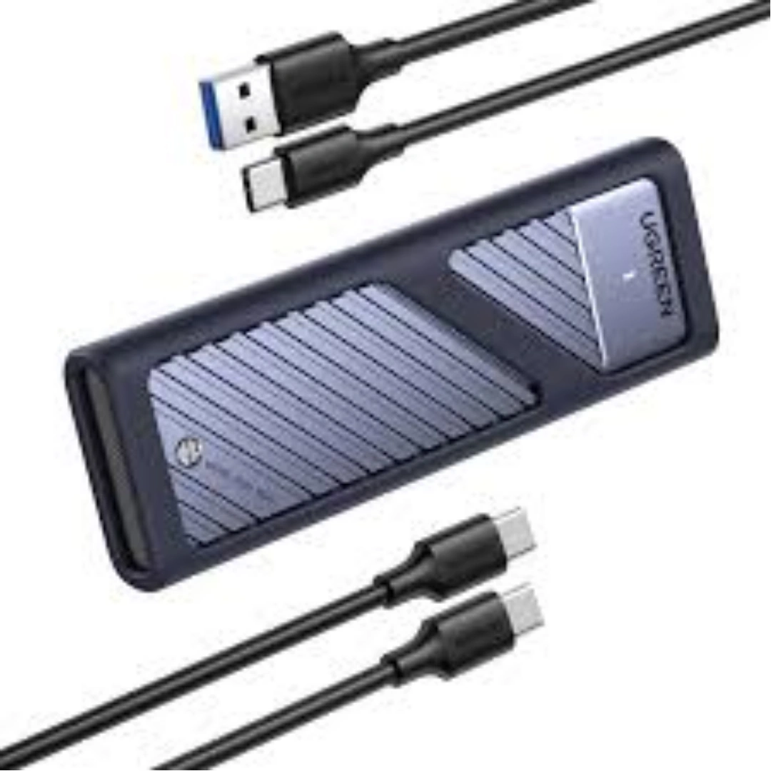 يوجرين_ssd_02 حافظة M.2 ساتا SSD بمنفذ USB 3.2 الجيل الثاني 10 جيجا في الثانية من يوجرين من الألومنيوم مع وسادة تبريد لذاكرة مستديمة وساتا لمفتاح M/ M+B في 2280/2242/2230/2260، متوافق مع 970 ايفو بلس و760P وغيرها | RoxyStore
