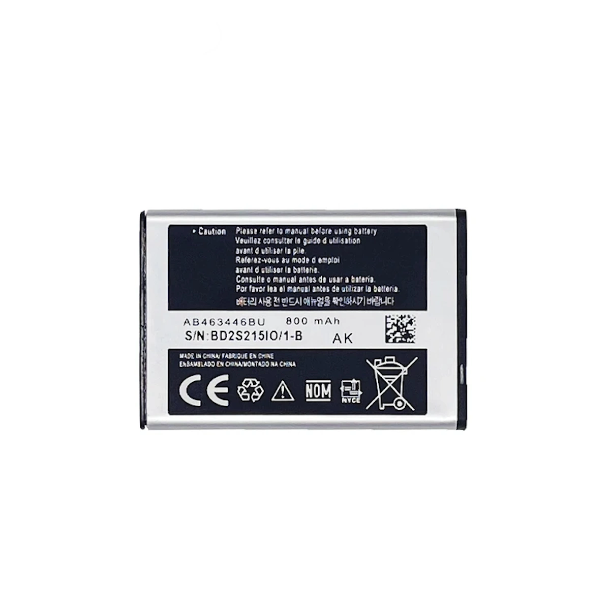 2 بطارية بديلة موديل AB463446BU750 متوافقة مع أجهزة GT-C3520|GT-C3300|E1050|E1070|SGH-E210|E250|E251|E380 | السعة 800 mAh | RoxyStore