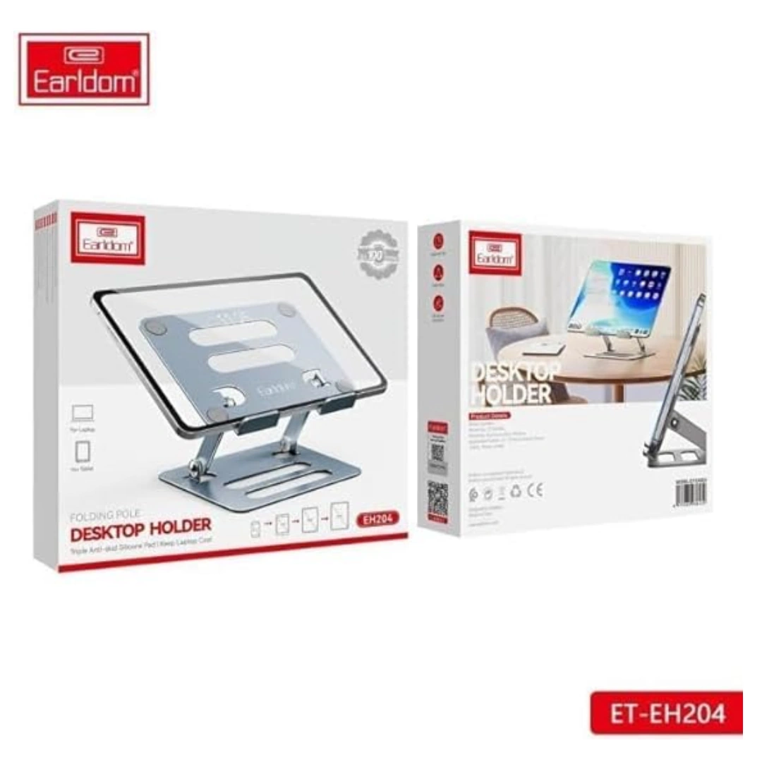 STAND_ET-EH204_02 ايرلدوم حامل سطح المكتب ET-EH204، مصنوع من خليط معدني من الالومنيوم، قابل للتعديل 360 درجة - رمادي غامق | RoxyStore