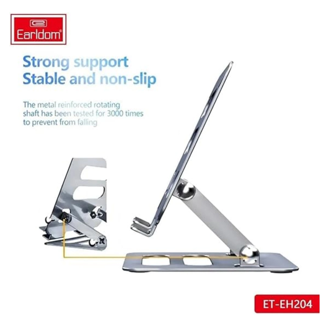 STAND_ET-EH204_03 ايرلدوم حامل سطح المكتب ET-EH204، مصنوع من خليط معدني من الالومنيوم، قابل للتعديل 360 درجة - رمادي غامق | RoxyStore