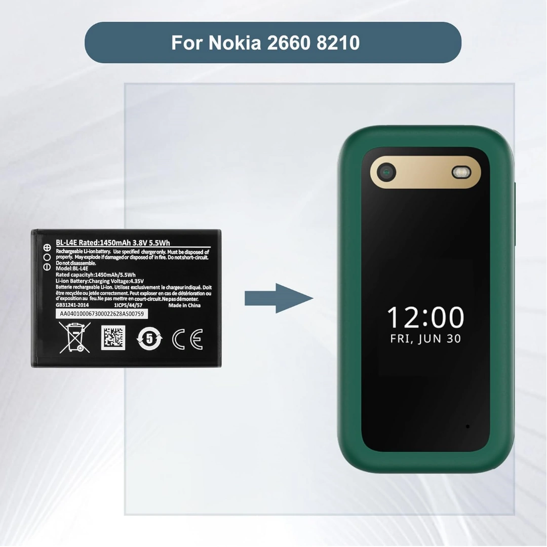 BL_L4E_03 Replacement Battery Model BL-L4E Compatible with Nokia 2660 Flip, TA-1398, 1420, 1480, 1492 | Capacity 1450mAh | RoxyStore