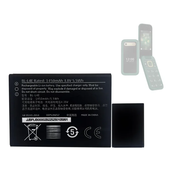 Replacement Battery Model BL-L4E Compatible with Nokia 2660 Flip, TA-1398, 1420, 1480, 1492 | Capacity 1450mAh | RoxyStore