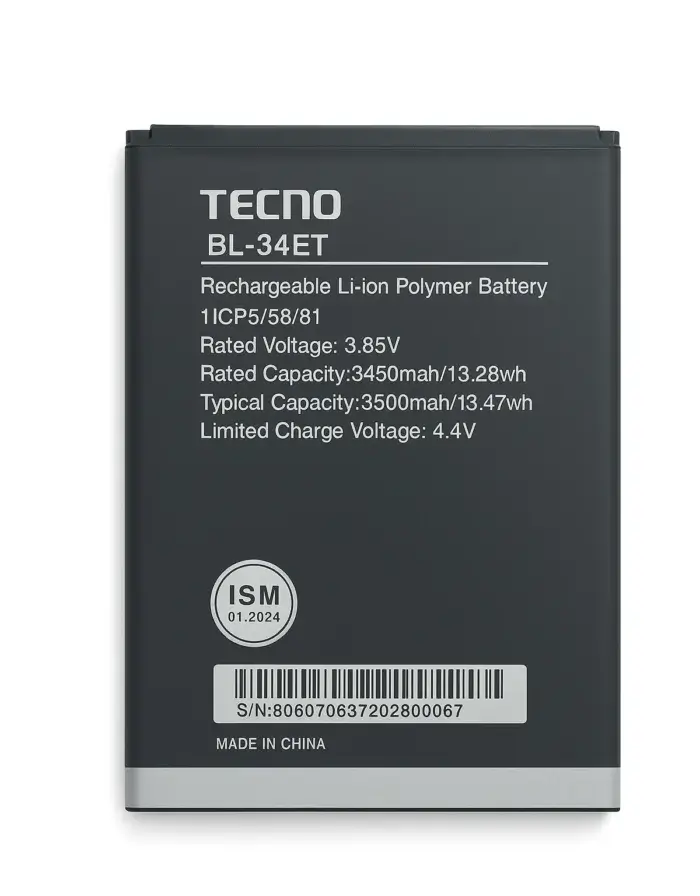 Replacement Battery BL-34ET Compatible with Tecno Pop 3 BB2 | 3500mAh | RoxyStore