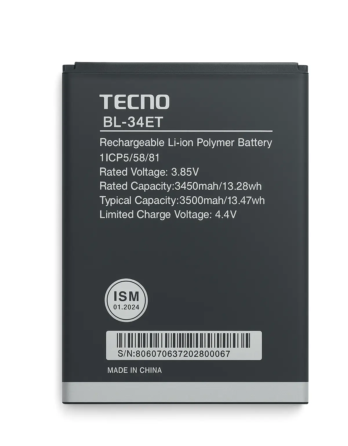 1 Replacement Battery BL-34ET Compatible with Tecno Pop 3 BB2 | 3500mAh | RoxyStore