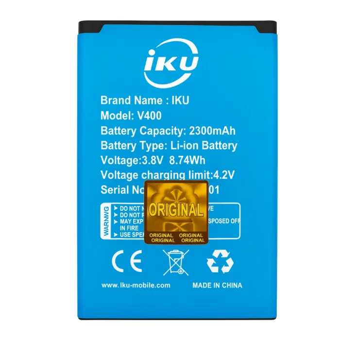 Replacement Battery Model V400 Compatible with IKU V4002300 | Capacity 2300 mAh | RoxyStore