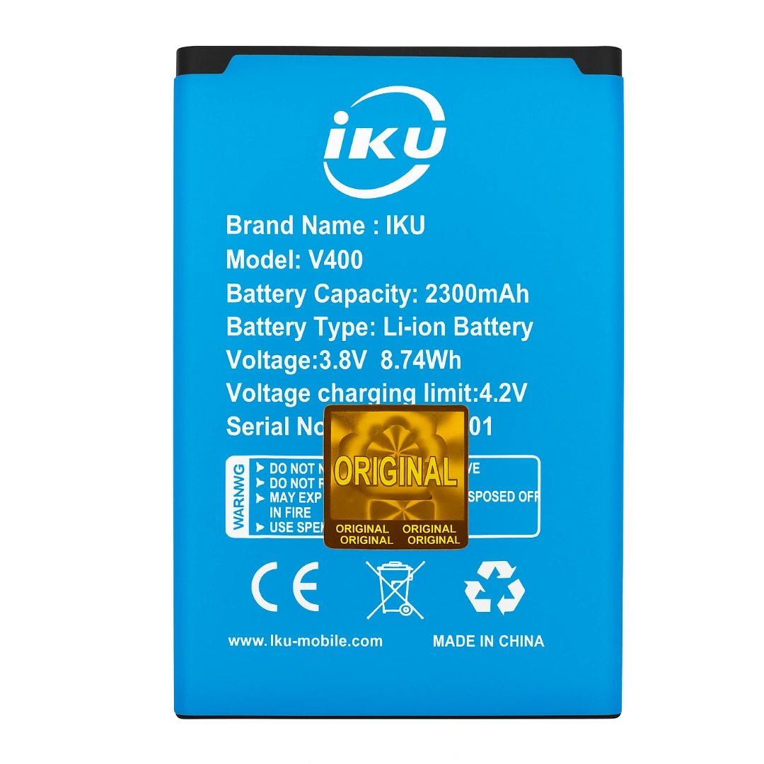 iku_v400_2 Replacement Battery Model V400 Compatible with IKU V4002300 | Capacity 2300 mAh | RoxyStore
