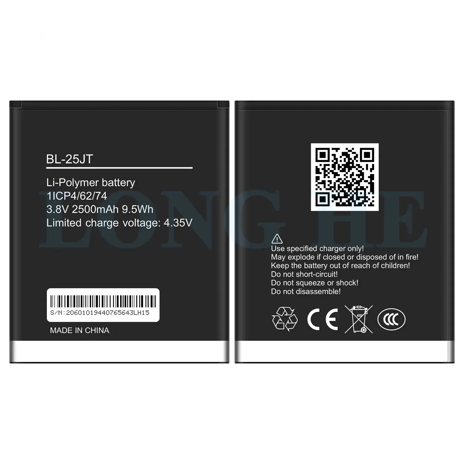 1 Replacement Battery Model BL25JT Compatible with Tecno WX3 | 2500 mAh | RoxyStore