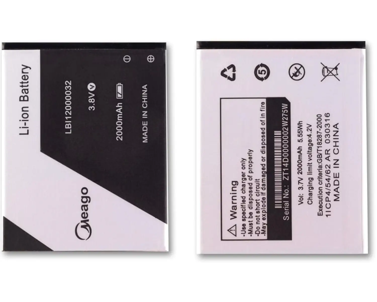 2 Replacement Battery Model LBI12000032/LEB032 Compatible with LAVA Iris 40, Iris 41 | Capacity 2000 mAh | RoxyStore