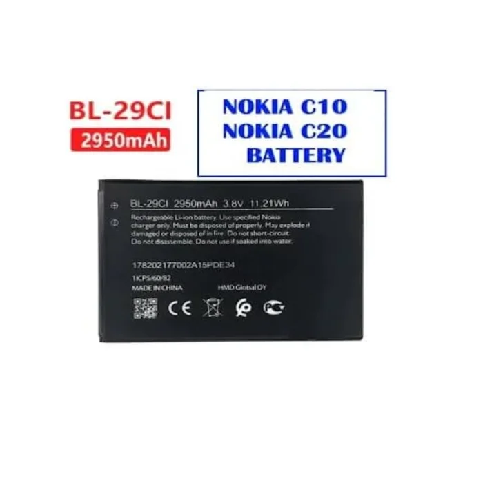 Replacement Battery Model BL-29CI Compatible with Nokia C10, C20 | Capacity 3000mAh | RoxyStore