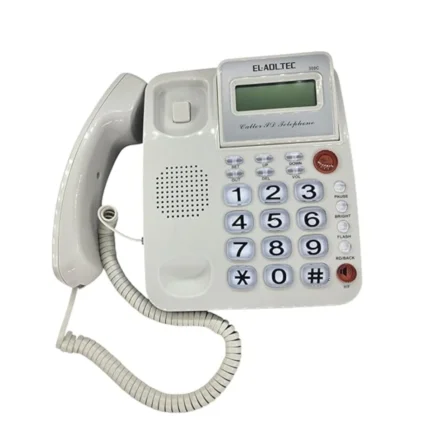 Rugged landline phone with caller ID 300c, LCD display for year and date, call waiting, music listening, 62 call memory with redial function from Adl Tech