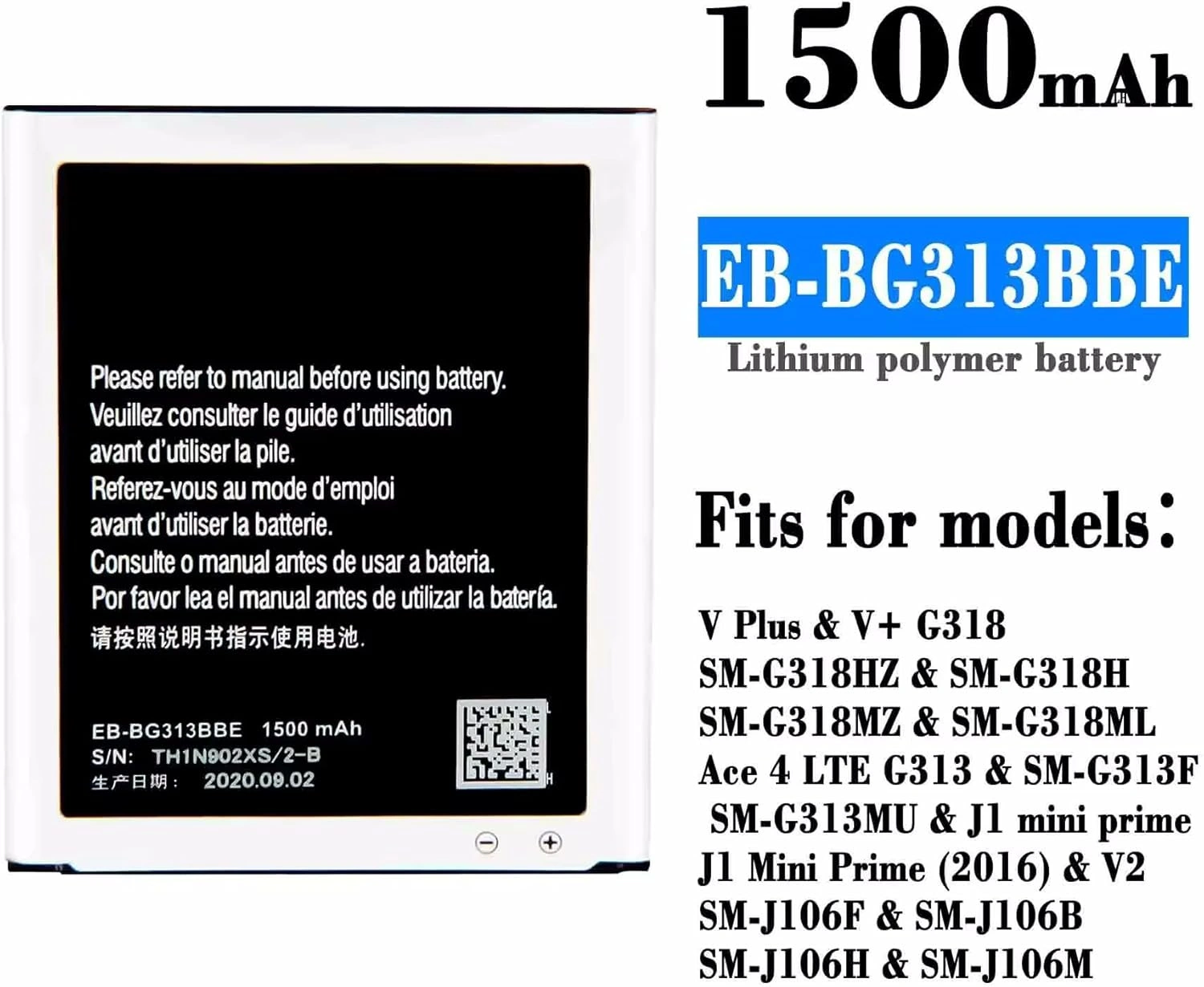 710oM4X12AL._AC_SL1500_ Replacement Battery EB-BG313BBE Compatible with SAMSUNG GALAXY V G313HN TREND 2, G310 G310H/A | 1500 mAh | RoxyStore