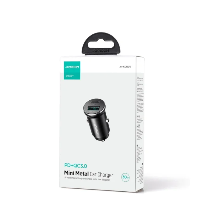 Joyroom JR-CCN05 30W Mini Dual-Port Car Charger (PD & USB) Black | RoxyStore