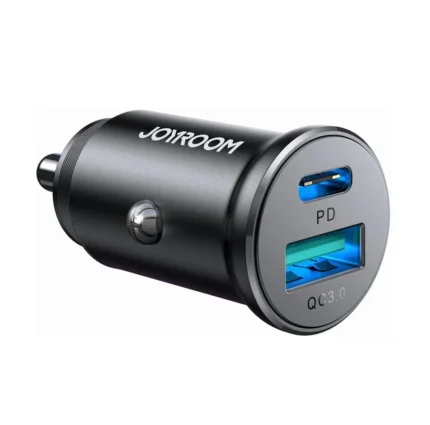 Joyroom JR-CCN05 30W Mini Dual-Port Car Charger (PD & USB) Black