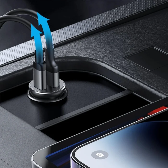Joyroom JR-CCN05 30W Mini Dual-Port Car Charger (PD & USB) Black | RoxyStore