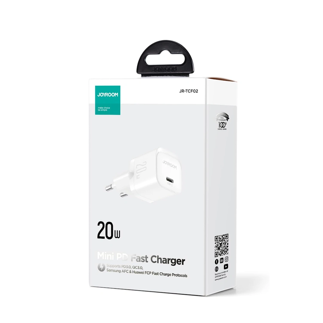 JR-TCF02 PD mini White-2 Joyroom JR-TCF02 PD USB Charger, Compatible with Tablets, 20W Single Port, White | RoxyStore