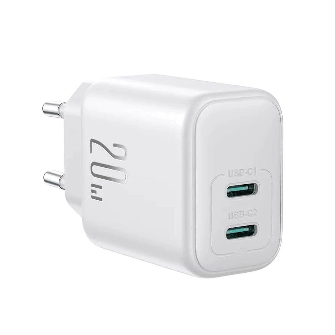 JR-TCF12 20W-1 Joyroom USB Charger, Compatible with Phones and Tablets, 2-Port White JR-TCF12 20W | RoxyStore