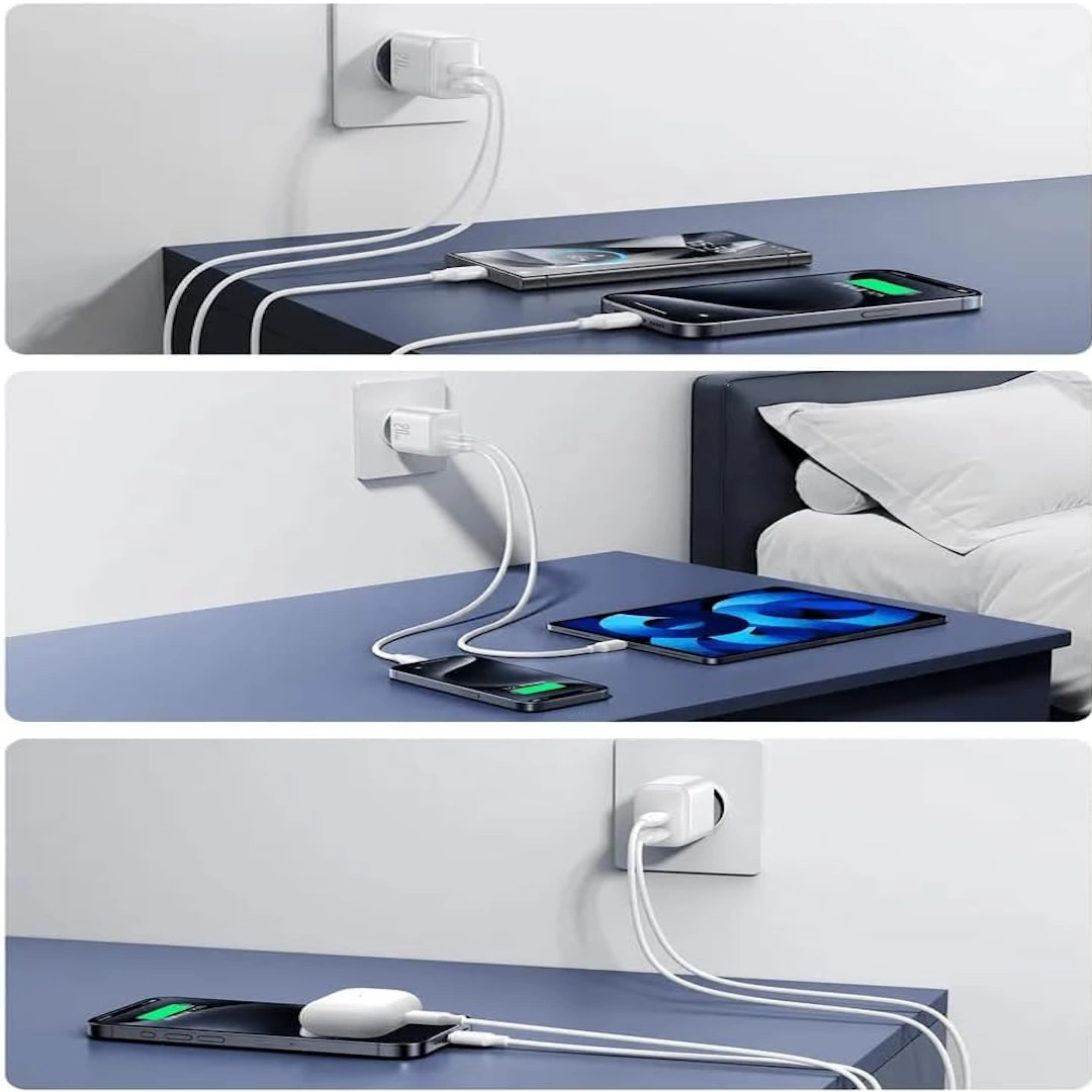 JR-TCF12 20W-5 Joyroom USB Charger, Compatible with Phones and Tablets, 2-Port White JR-TCF12 20W | RoxyStore