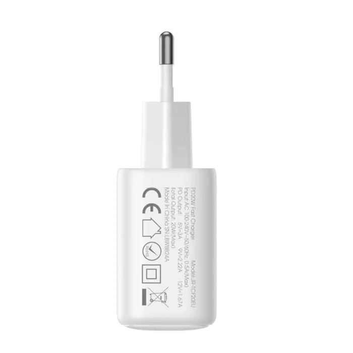 Joyroom 20W Charger, Compatible with Phones, Tablets, and iPhones, Single Port, White JR-TCF20 20W | RoxyStore