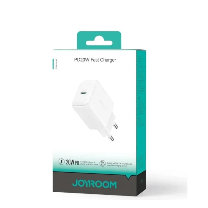 Joyroom 20W Charger, Compatible with Phones, Tablets, and iPhones, Single Port, White JR-TCF20 20W | RoxyStore