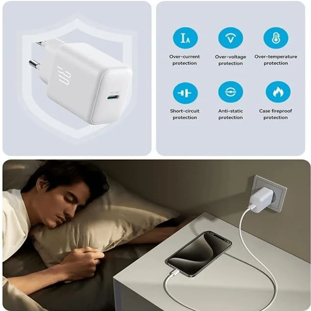 JR-TCF24 White-4 Joyroom JR-TCF24 PD30W Single Port Tablet Charger, 30W Fast Charging with EU Plug, White | RoxyStore