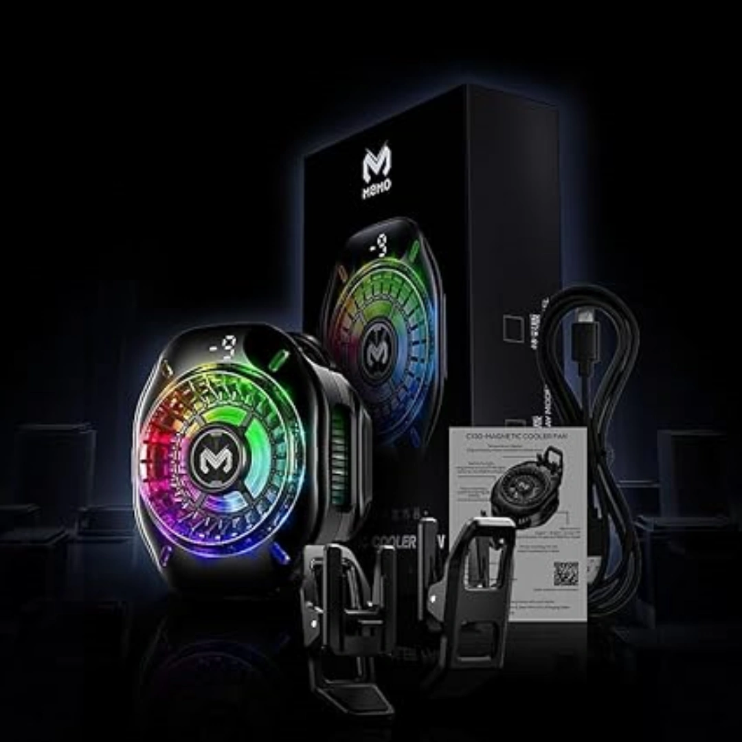 MEMO_CX10_02 2025 CX10 Mobile Cooler with RGB Colorful Lights and Magnetic Clip, 2-in-1 Powerful Ice Cooling Cooler by MIMO | RoxyStore