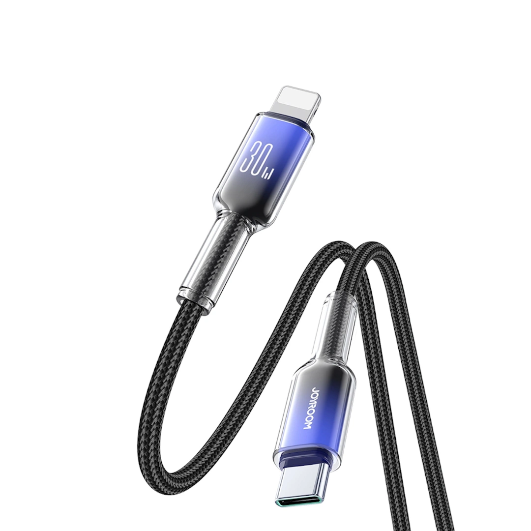 S-A42 Crystal-Clear Series 30W Black-3 Joyroom S-A42 30W Crystal Clear Type-C to iPhone Cable - White, 1.2m | RoxyStore
