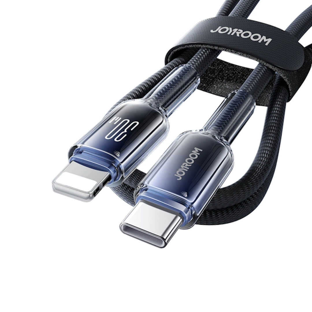 S-A42 Crystal-Clear Series 30W Black-5 Joyroom S-A42 30W Crystal Clear Type-C to iPhone Cable - White, 1.2m | RoxyStore