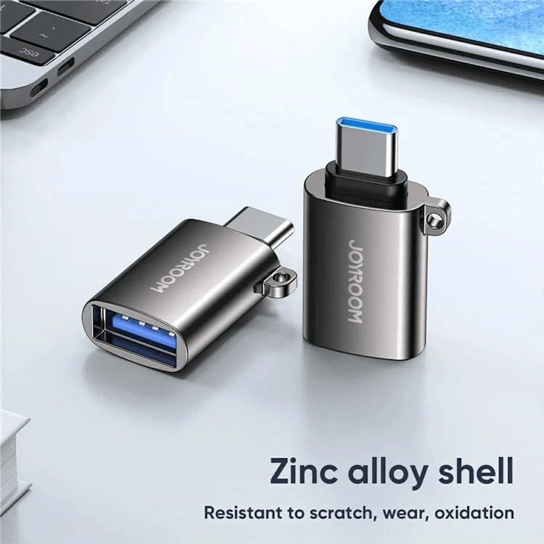 S-H151 Type-C to USB-2 Joyroom USB Type-C Male to USB Female Adapter, S-H151 - Pearl Nickel | RoxyStore