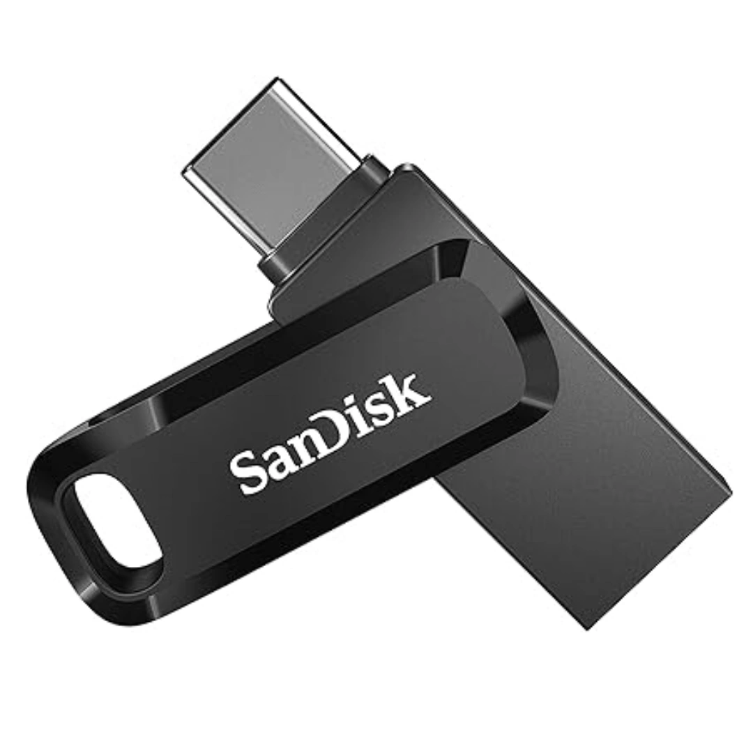 SANDISK_64_TC_BLACK فلاش ميموري USB نوع C سعة 64 جيجابايت من سانديسك بسرعه 300ميجا بايت في الثانية اللون اسود | RoxyStore