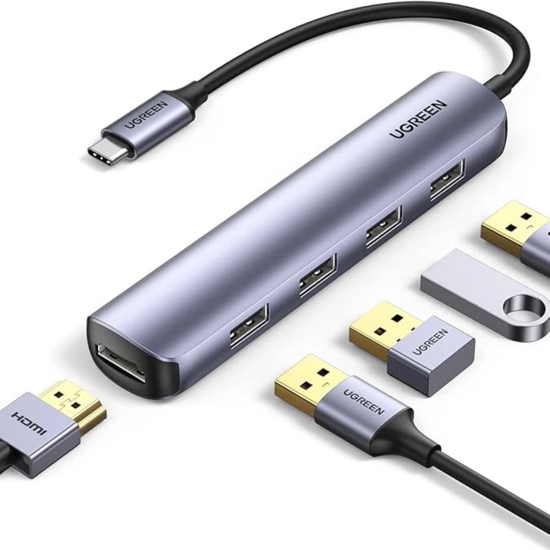 UGREEN_5-1_01 يوجرين أونو يو إس بي سي هاب 4K60Hz PD100W 10Gbps محول موزع USB3.2 لأجهزة الكمبيوتر المحمولة ماك بوك برو آير محطة إرساء موسع (5 في 1 (1×HDMI 3×USB 1×PD)) | RoxyStore