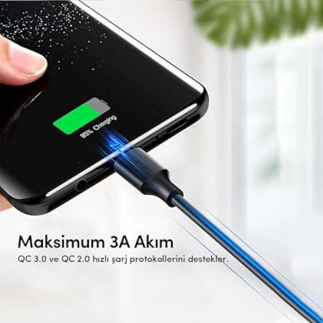 USB_3.0_A_Male_to_Type_C_04 UGREEN USB 2.0 Male to Type C Male Cable, 480Mbps Fast Charging and Data Transfer Speed Compatible with Smartphones - 0.5m Black | RoxyStore