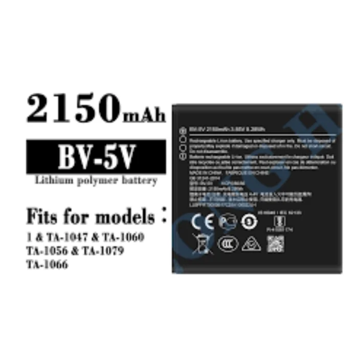 Replacement Battery Model Bv5v Compatible with Nokia 1 | Capacity 2150mAh | RoxyStore