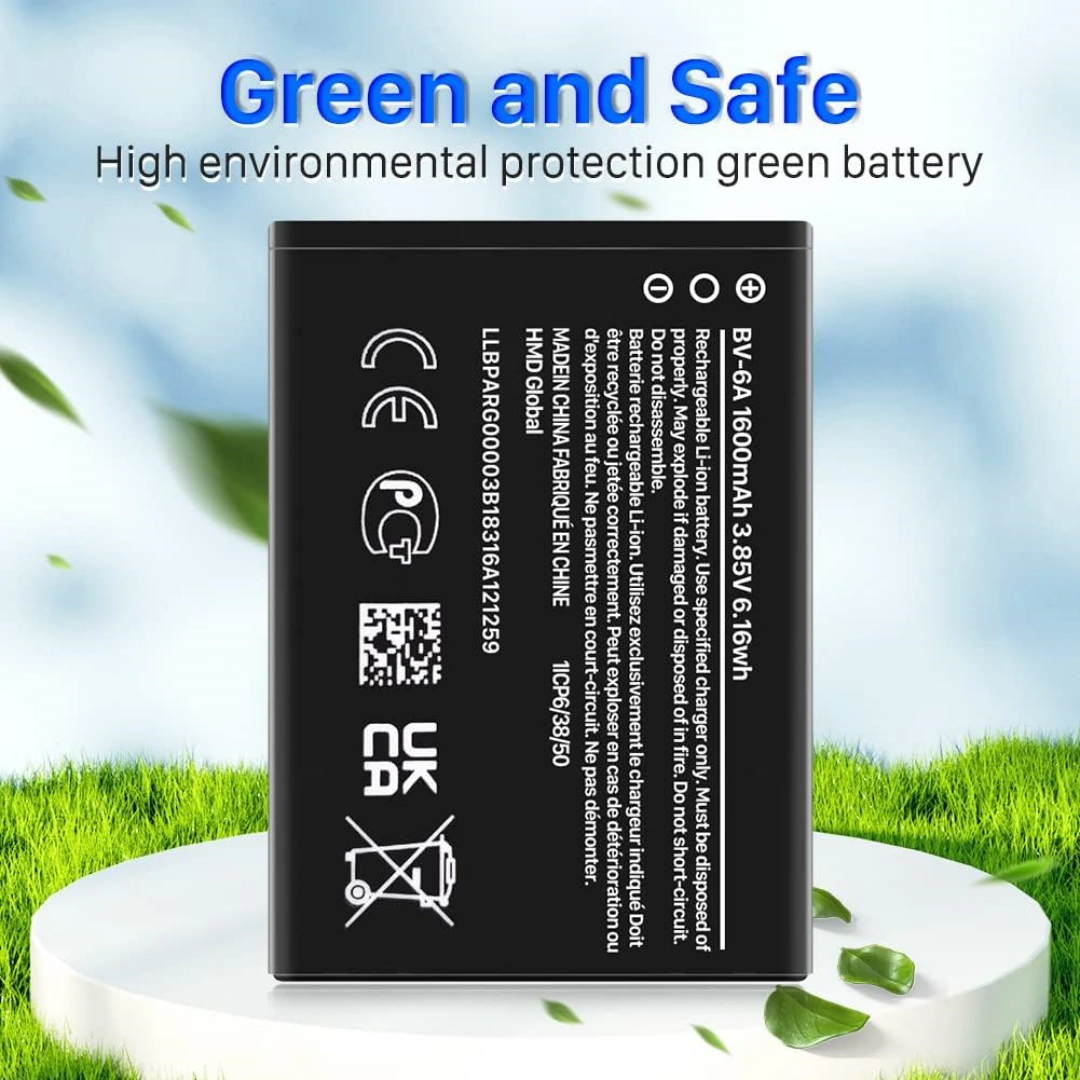 bv-6a_2060_05 Replacement Battery Model BV-6A Compatible with Nokia Banana 2060, 3060, 5250, C5-03, 8110 | Capacity 1500mAh | RoxyStore