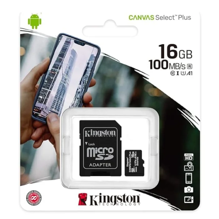 Canvas Select Plus Class 10 Micro SDcs2 Card, 16GB, with Adapter | RoxyStore